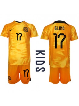 Nederländerna Daley Blind #17 Replika Hemmakläder Barn VM 2022 Kortärmad (+ byxor)
